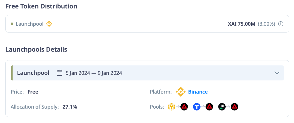 Binance Launchpool Xai tháng 01/2024