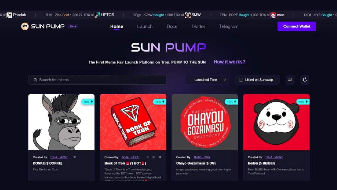 Sun Pump - Nền tảng Fair Launch đầu tiên trên hệ sinh thái Tron