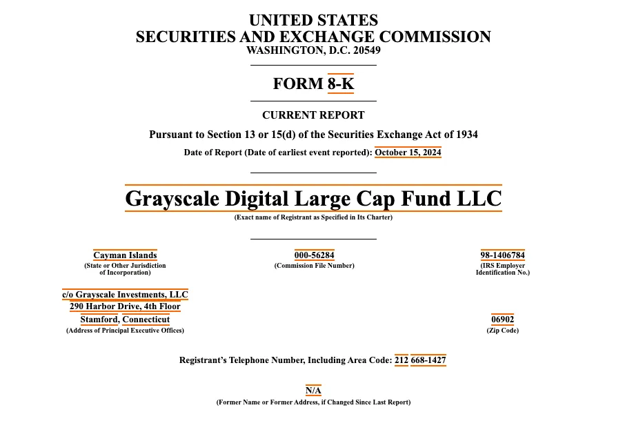 Grayscale đã yêu cầu chuyển đổi quỹ GLDC của mình thành ETF - nguồn: Ủy ban Giao dịch và Chứng khoán Hoa Kỳ (SEC)