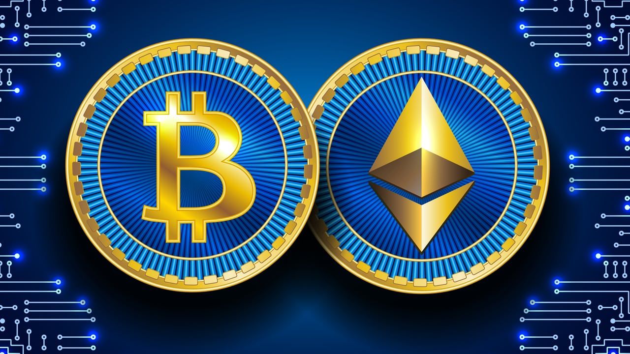 Hình minh hoạ Bitcoin và Ethereum