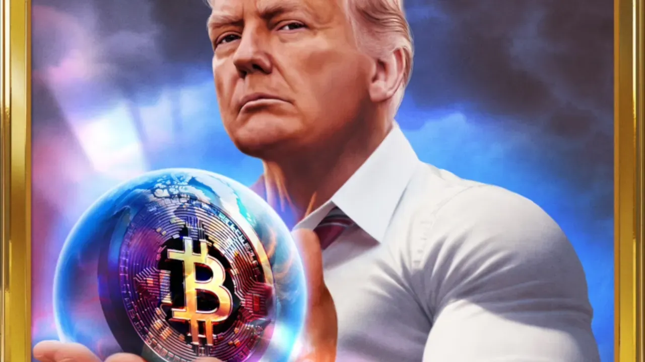 Hình minh hoạ Donald Trump và Bitcoin