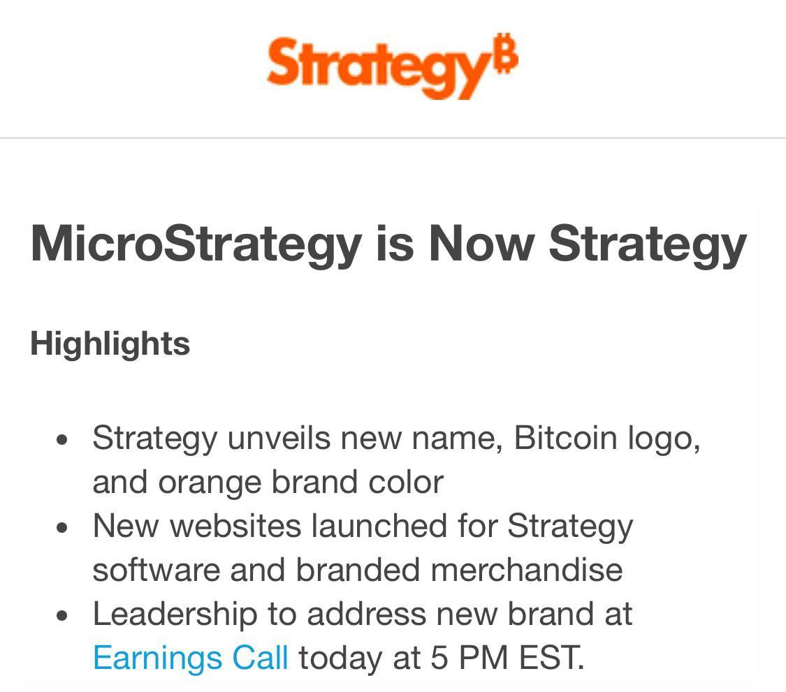 MicroStrategy thông báo đổi tên thành Strategy