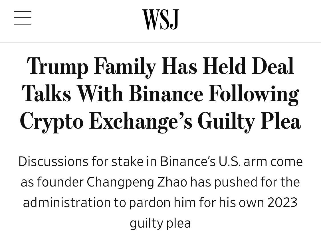 Gia đình ông Donald Trump có thể mua lại cổ phần trong Binance US - nguồn: Wall Street Journal (WSJ)