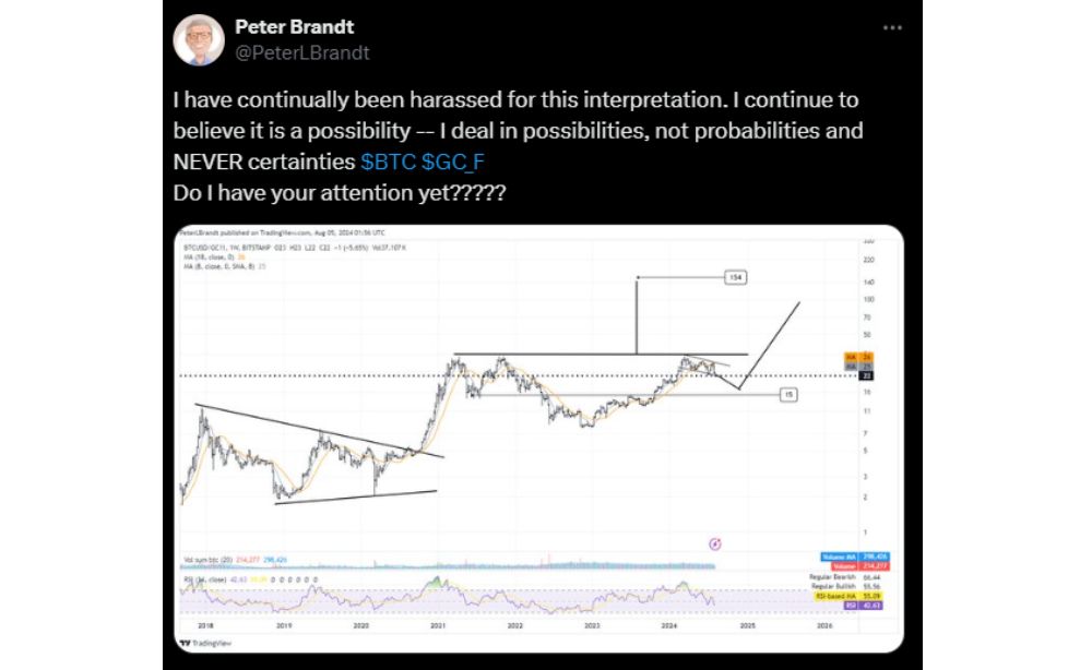 Nhà phân tích nổi tiếng Peter Brandt đưa ra nhận định về giá BTC