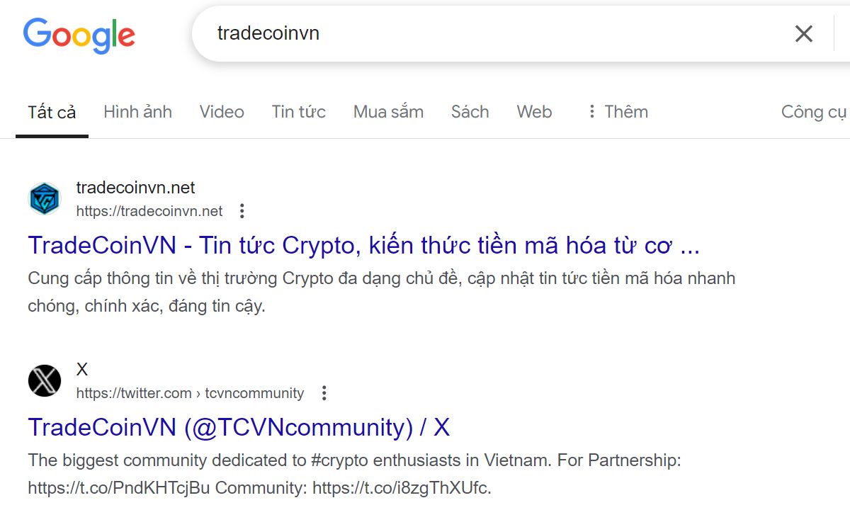 Tìm kiếm trang web TradeCoinVN