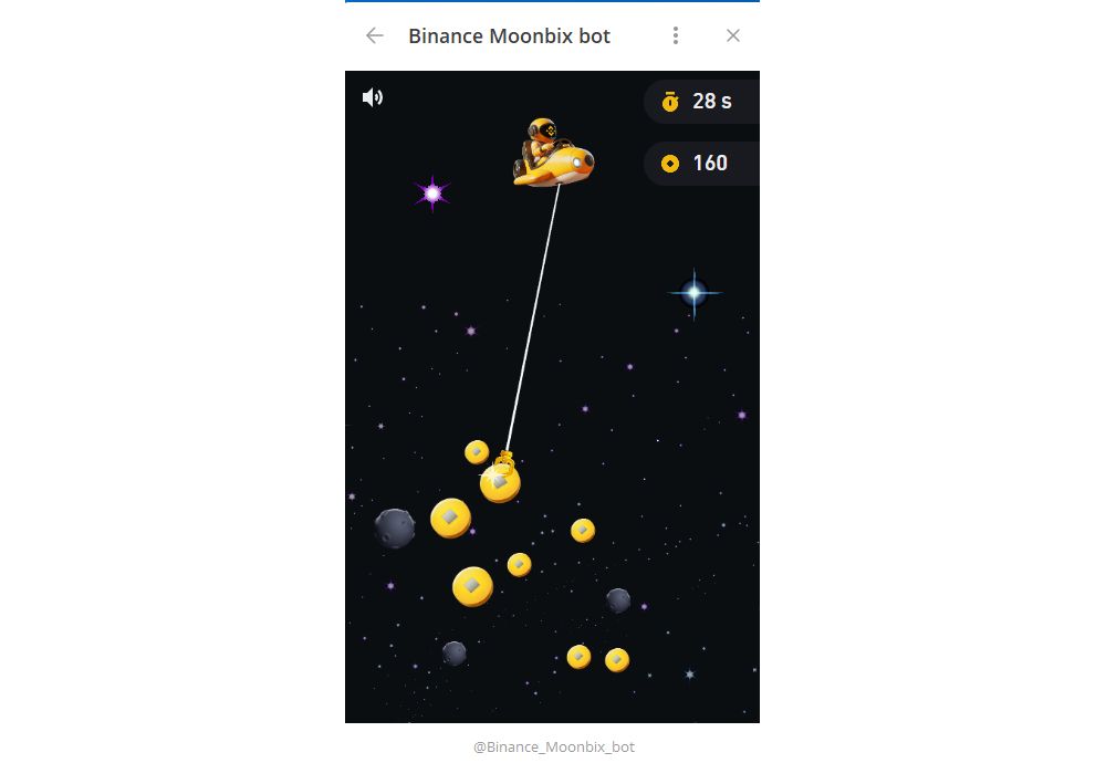 Giao diện của mini app game Moonbix trên Telegram