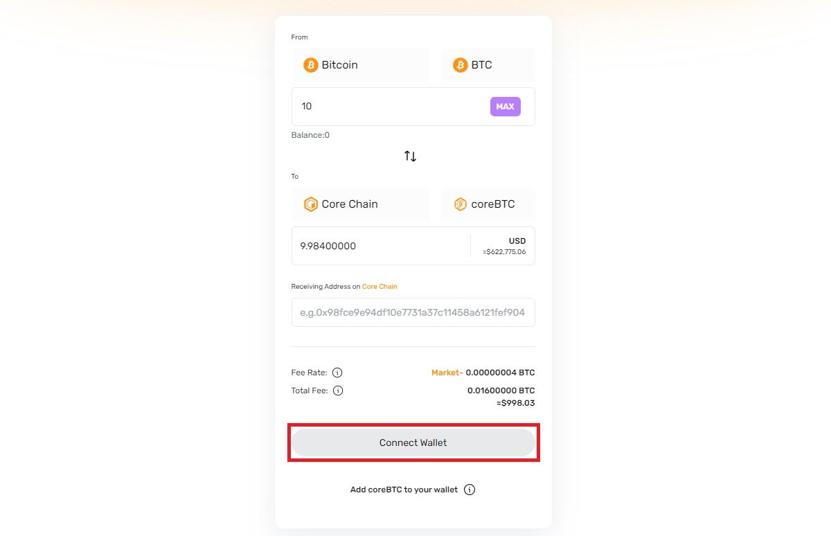 Chọn Connect Wallet