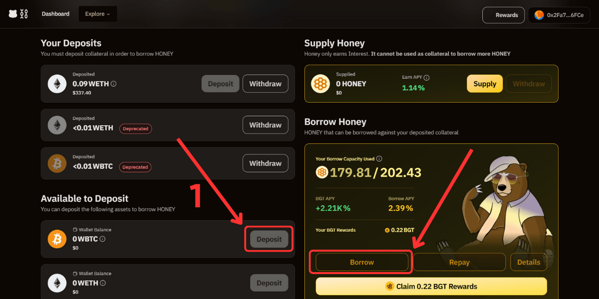 Borrow stablecoin HONEY trên BEND