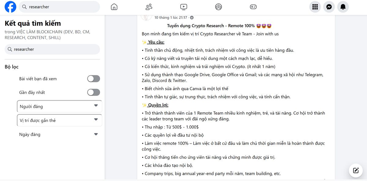 Ví dụ minh họa về yêu cầu và quyền lợi của researcher