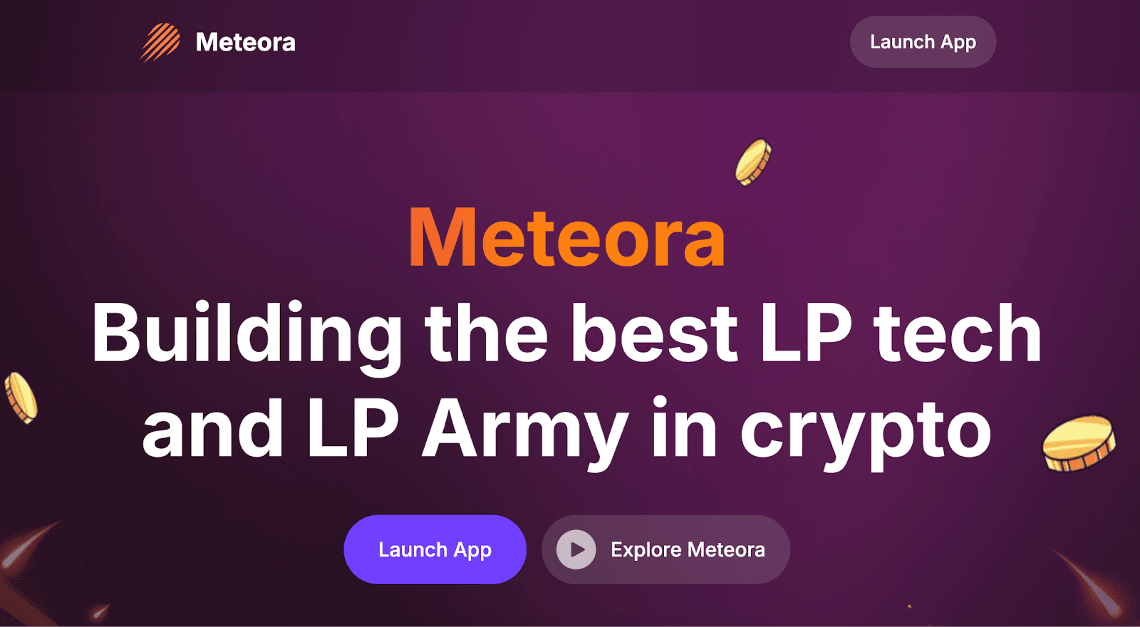 Giao diện website của Meteora