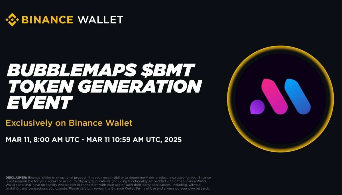 Binance Wallet tổ chức IDO độc quyền token $BMT Bubblemaps cho BNB holders