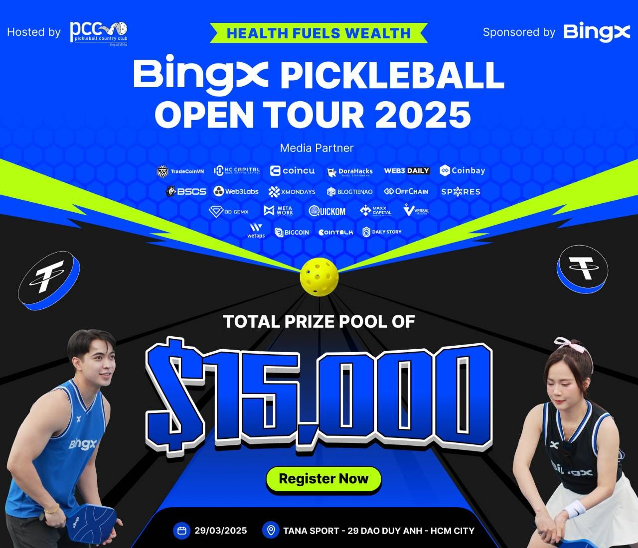 TradeCoinVN hân hạnh là đối tác truyền thông của Pickleball BingX Open Tour 2025