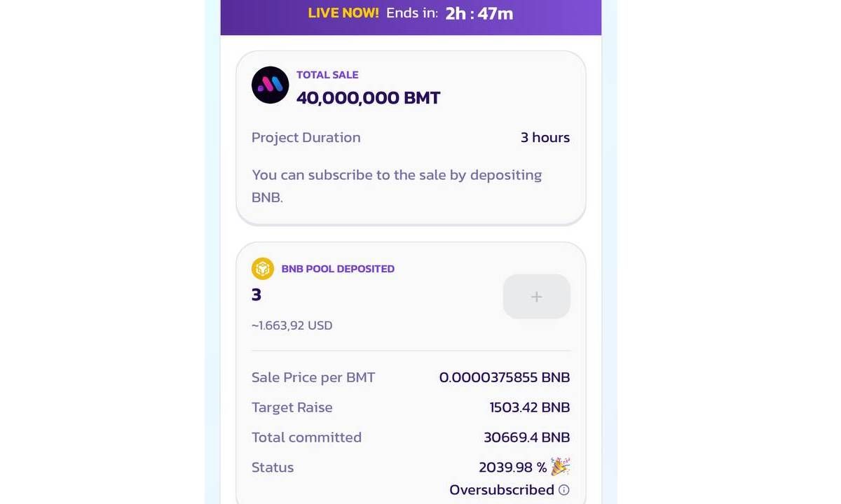 IDO BMT trên Binance Wallet