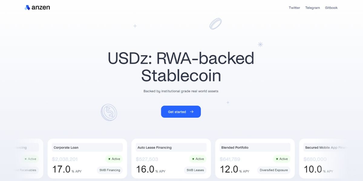 Anzen - Nền tảng phát hành stablecoin được đảm bảo bởi RWAs