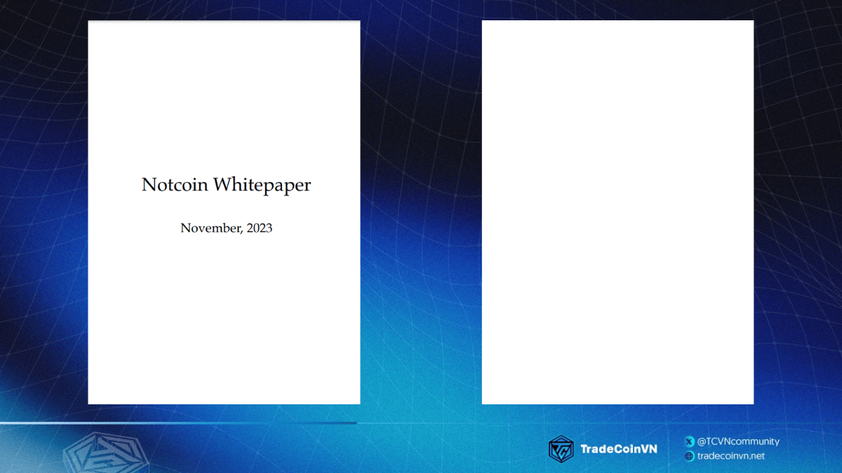 Trang giới thiệu và 8 trang trắng khác trong whitepaper của Notcoin