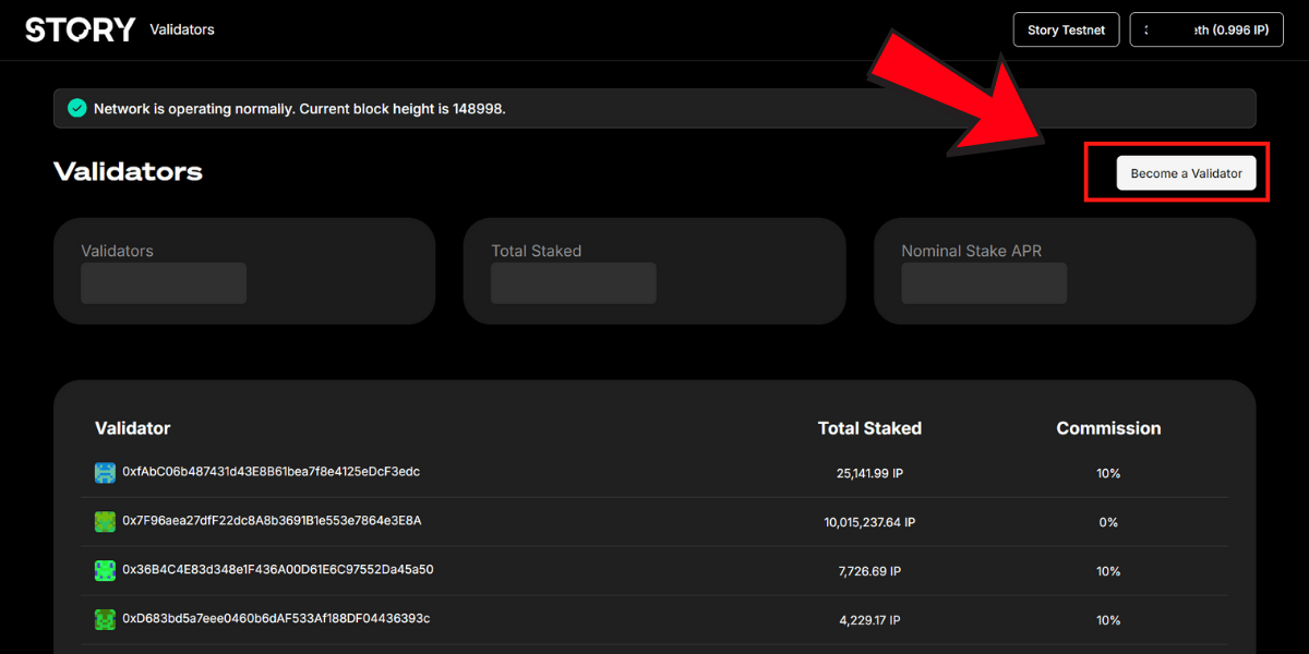Trở thành validator trên mạng testnet của Story Protocol