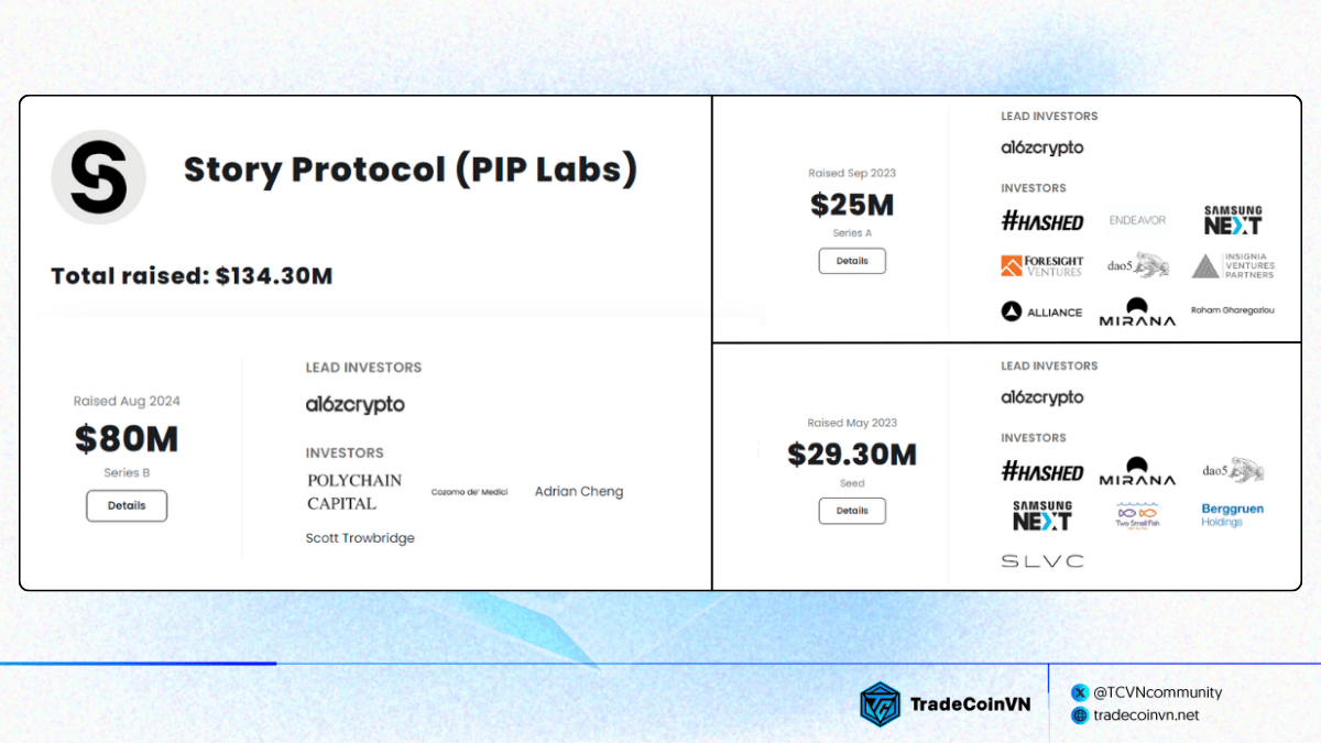 Các quỹ đầu tư vào Story Protocol