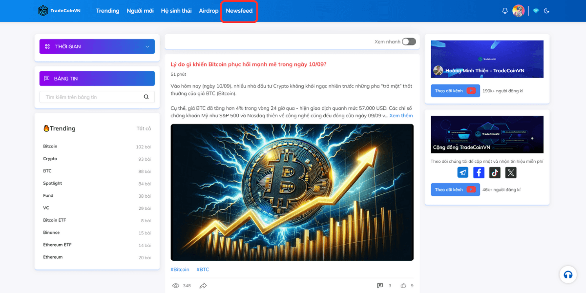 Newsfeed - Nơi cập nhật tin tức crypto 24/7