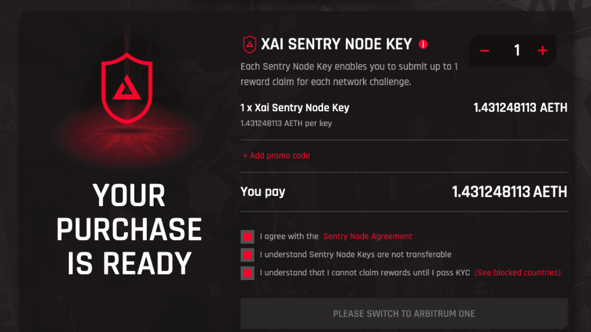 Mua Sentry Node key để nhận airdrop dự án Xai