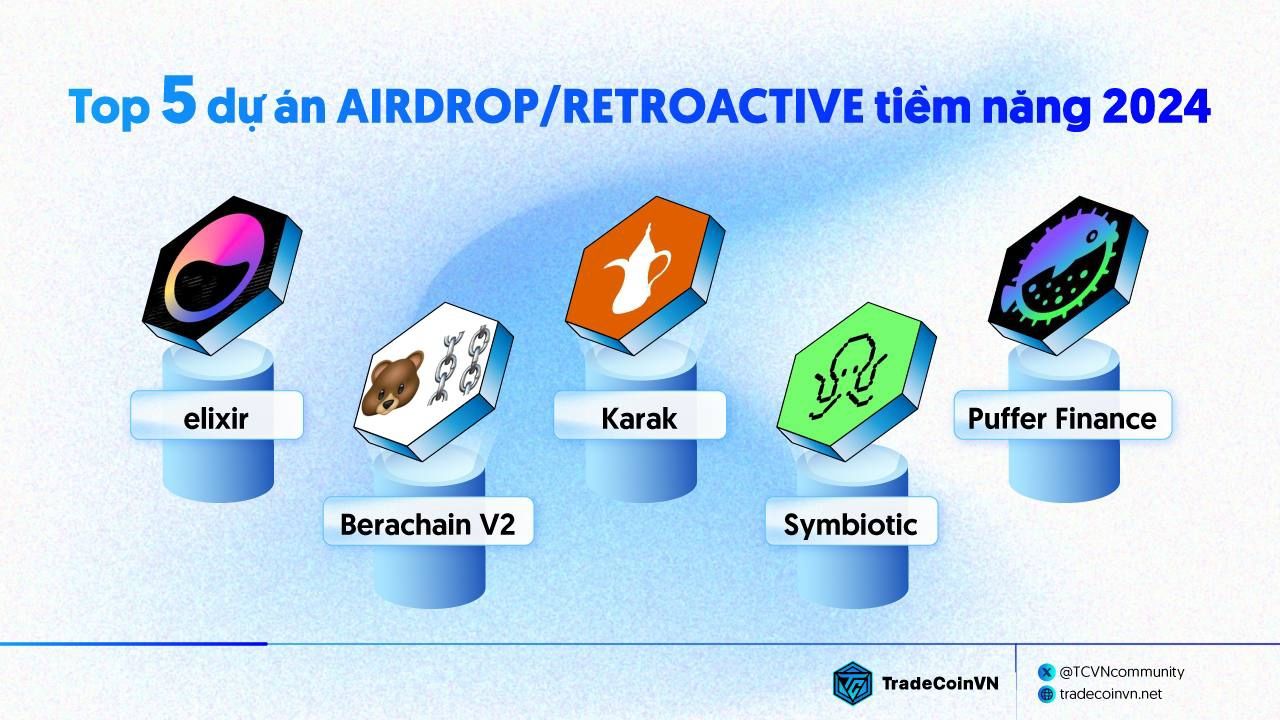 Top 5 dự án airdrop/retroactive tiềm năng 2024