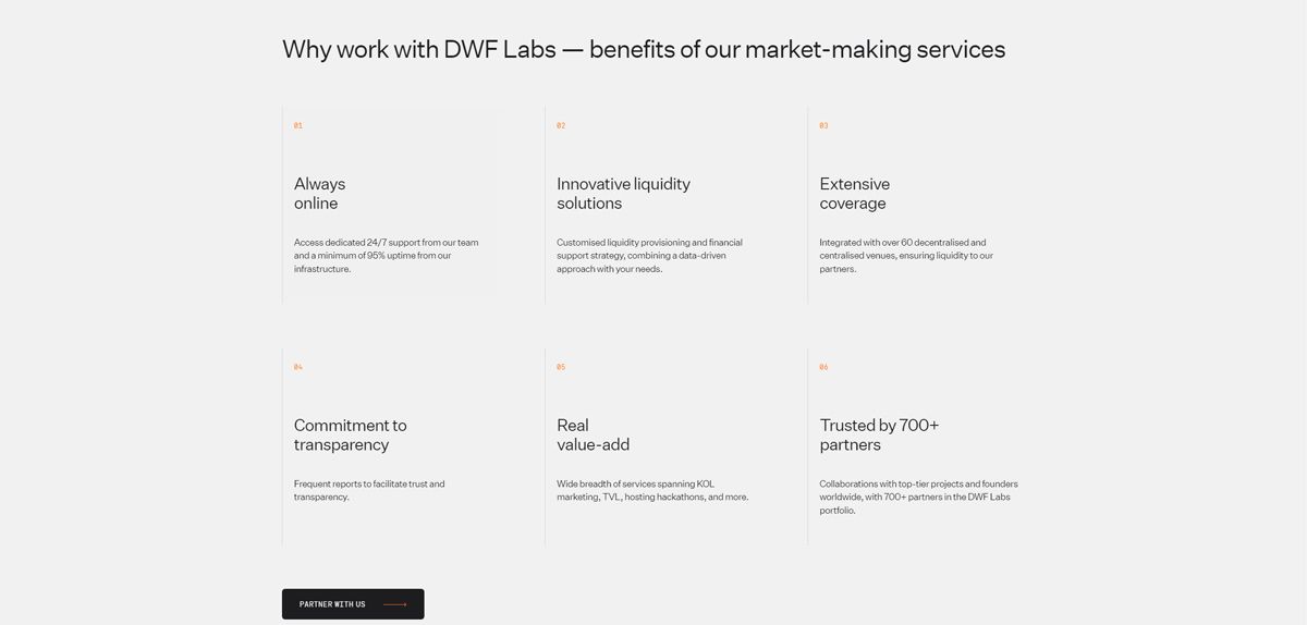 Những lợi ích mà DWF Labs cam kết