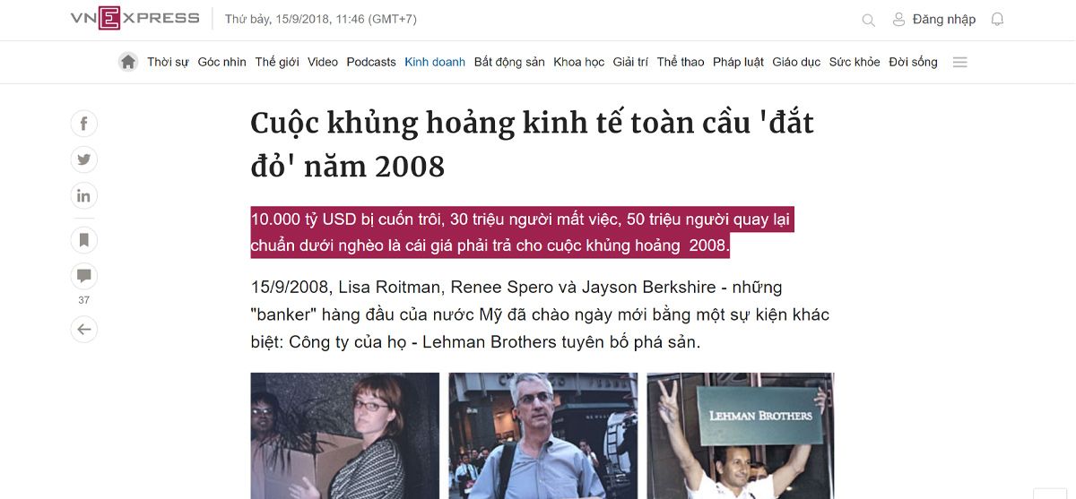 Thông tin về cuộc khủng hoảng 2008