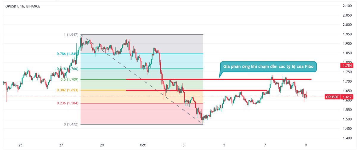 Giá phản ứng với các tỷ lệ của Fibo