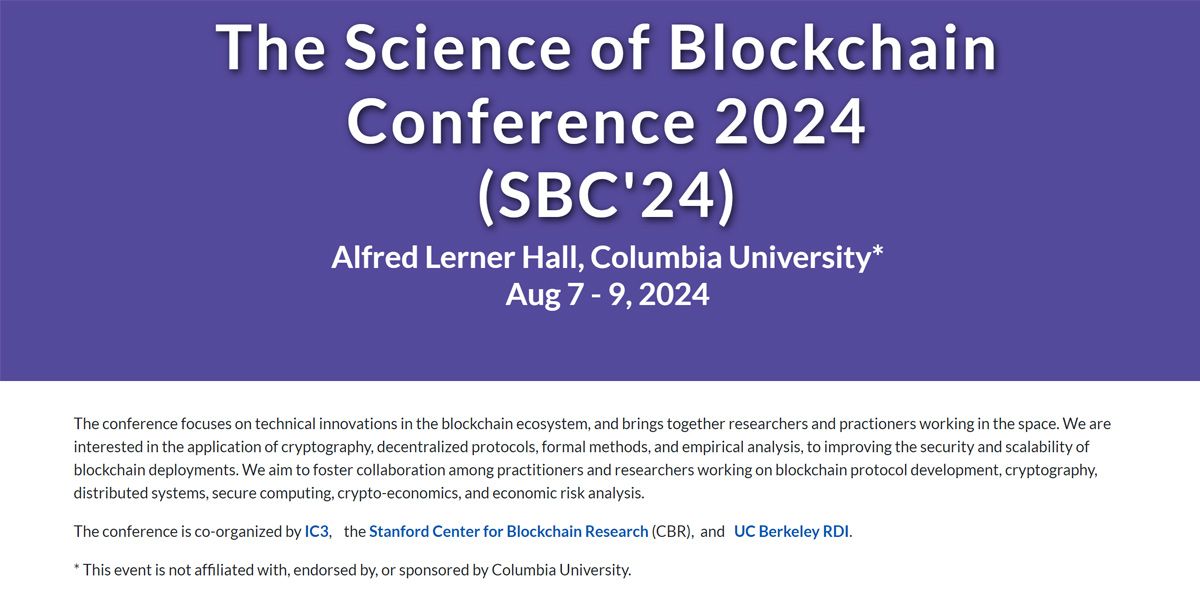 Sự kiện The Science of Blockchain Conference 2024