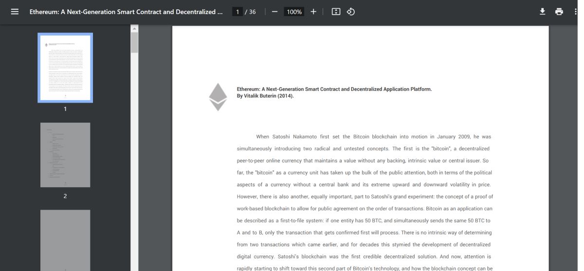 Bản whitepaper của Ethereum do Vitalik viết