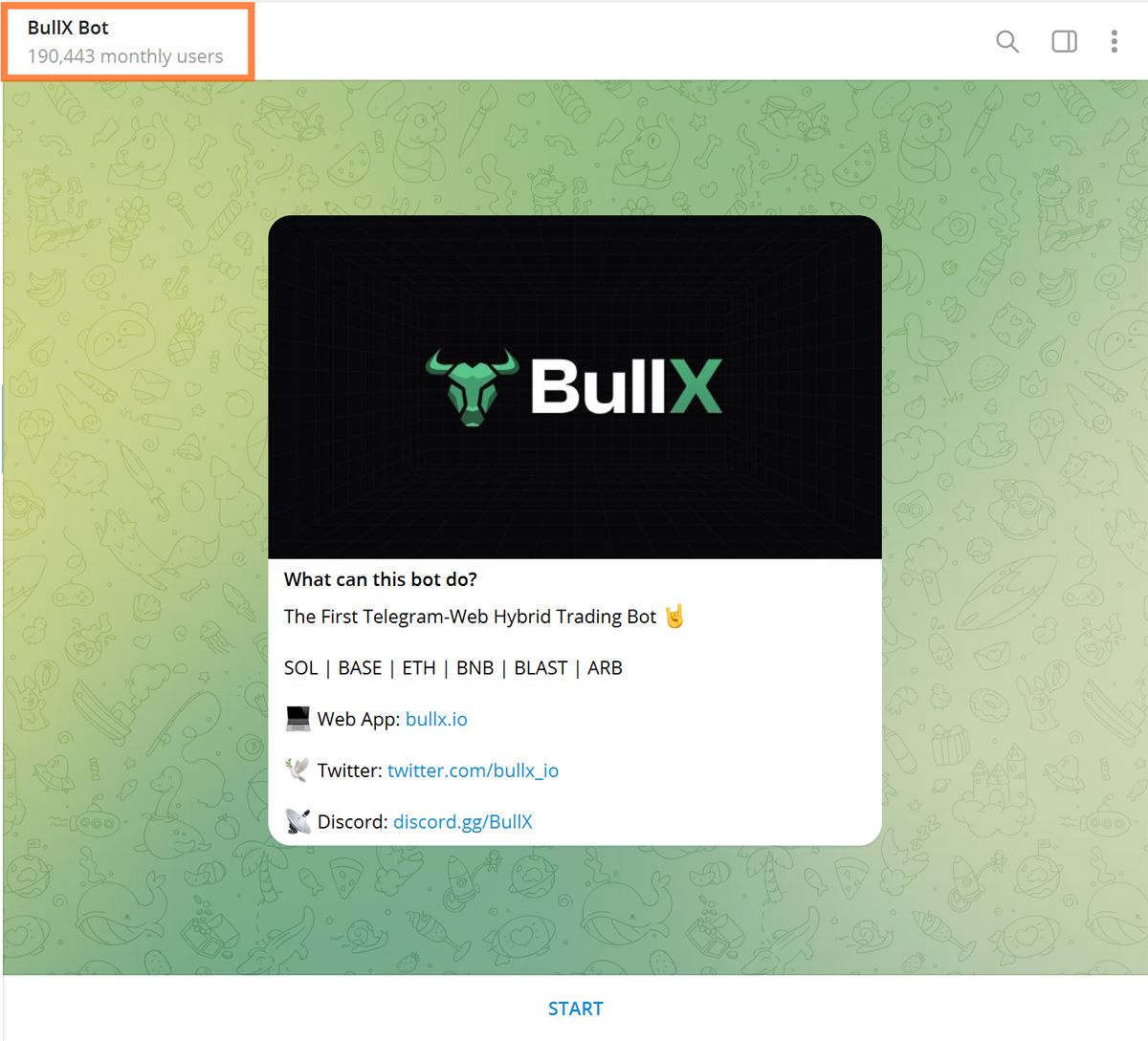 Bull X trên nền tảng Telegram