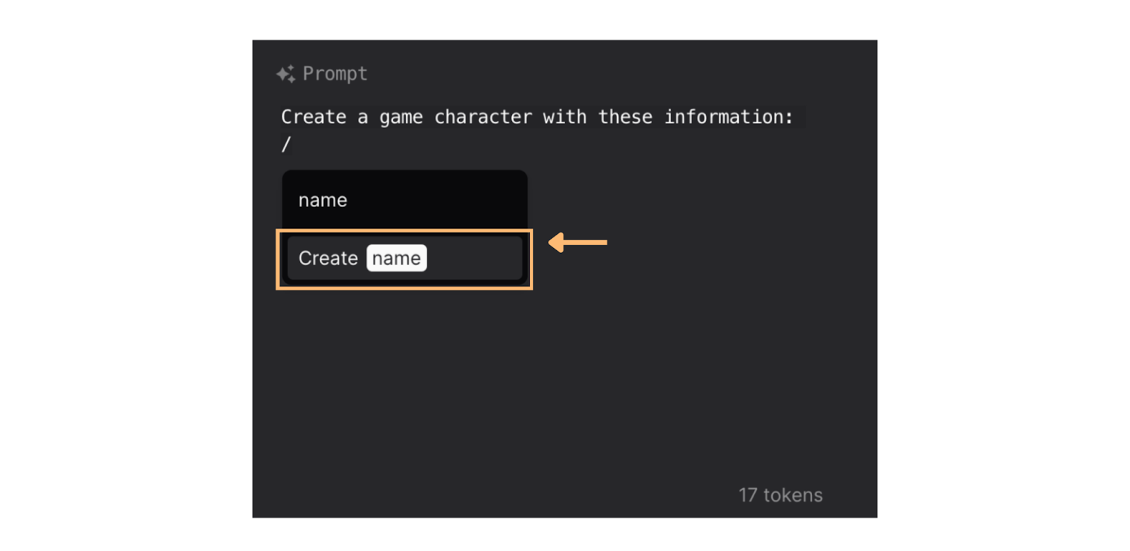 Thêm input “name” vào prompt