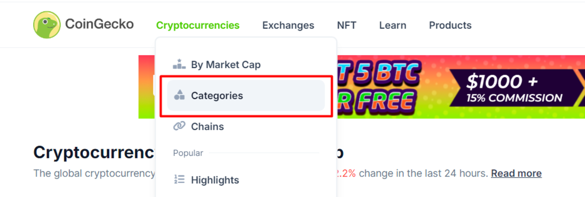 Chế độ xem sắp xếp theo Categories