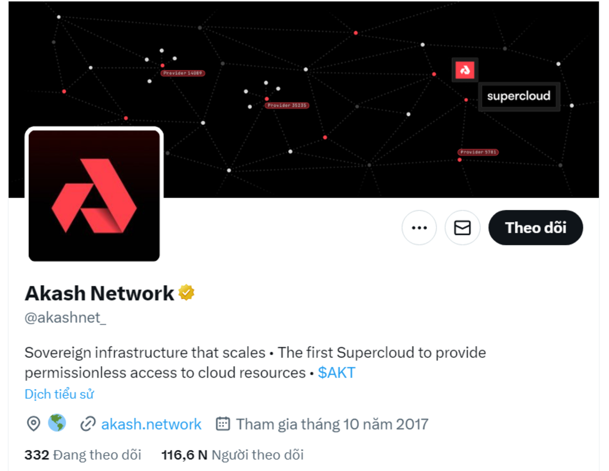 Akash Network cung cấp dịch vụ điện toán đám mây phi tập trung