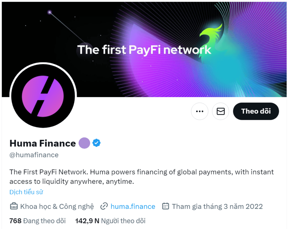 Trang X dự án Huma Finance